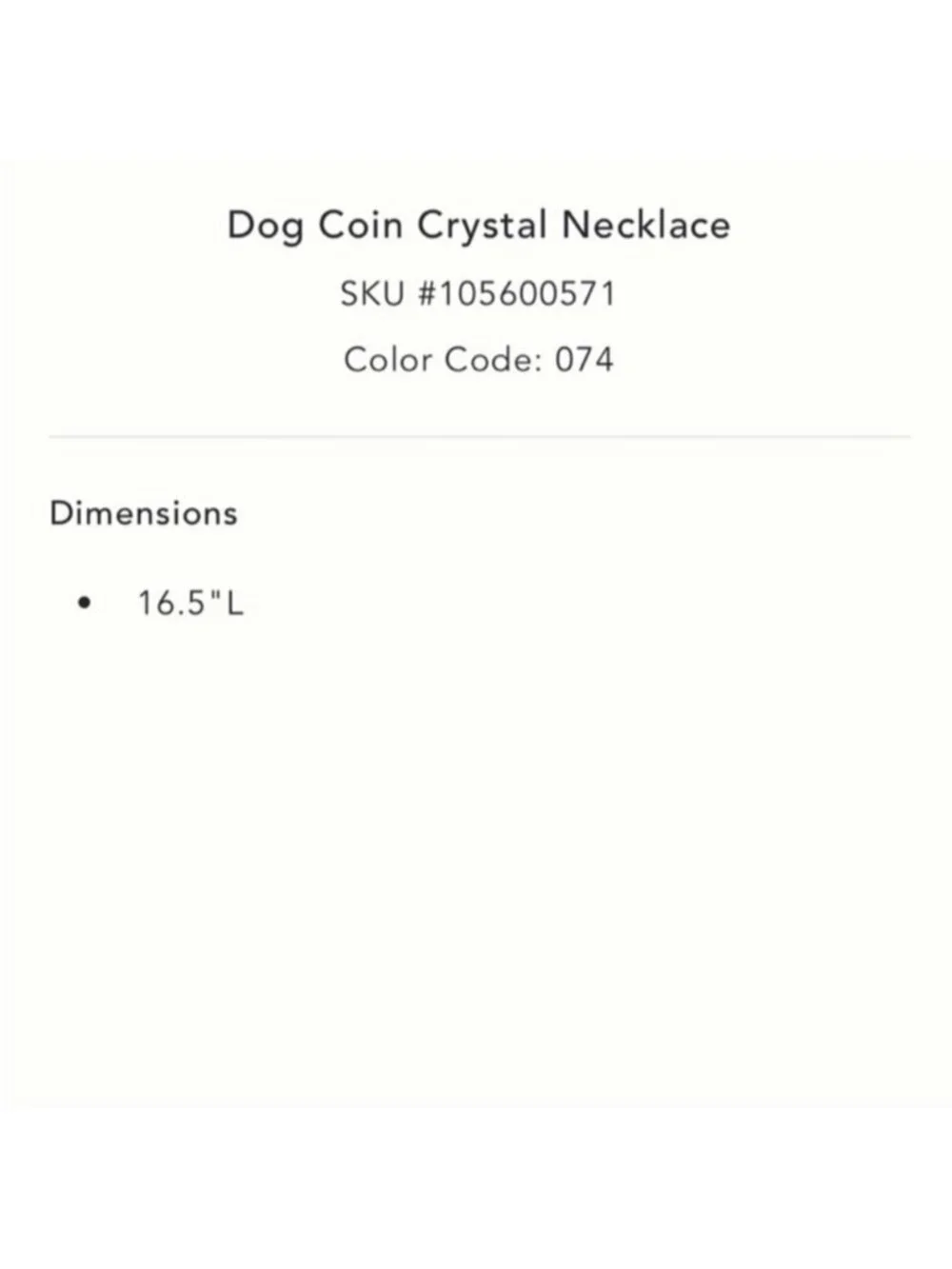 New! Anthropologie 14K Gold Plated Dachshund Dog Charm Necklace NWT